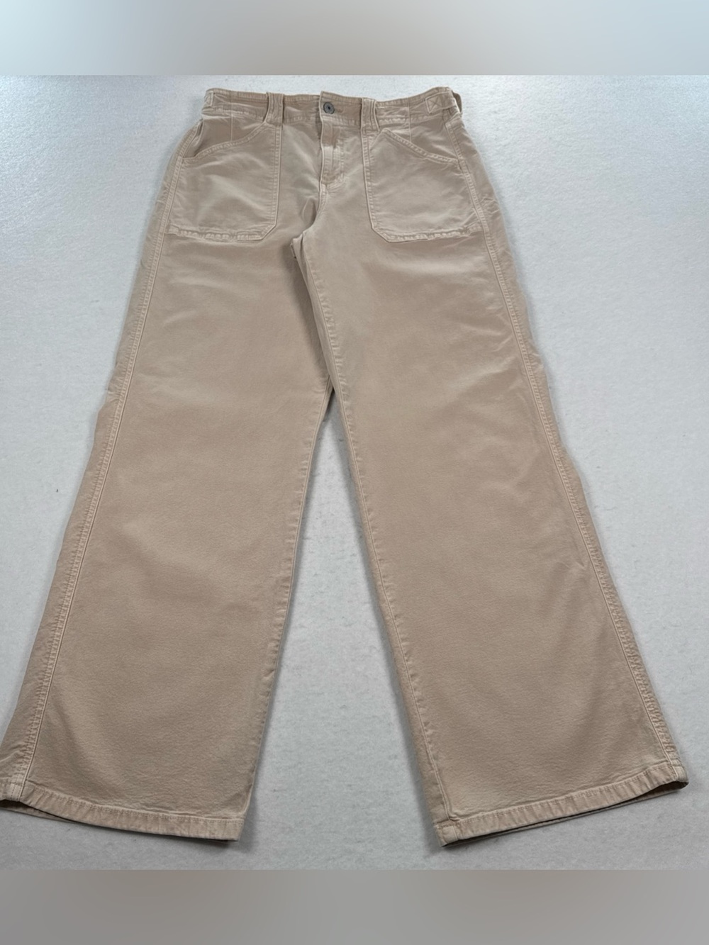 American Eagle Stovepipe Jeans Women's 8 Khaki Denim Wash Straight Patch Pockets